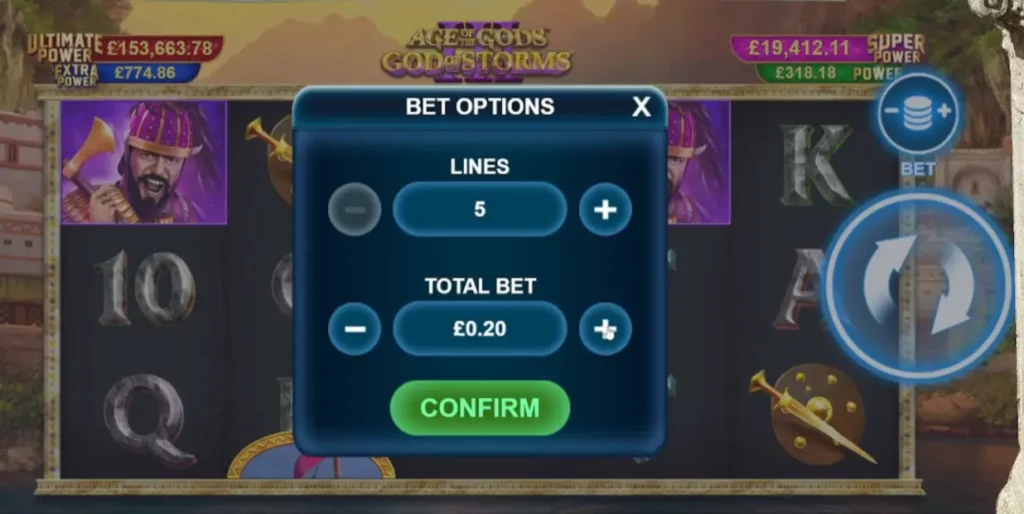 Age of the Gods God of Storms 3 Bet Options Age of the Gods God of Storms 3 Bet Options