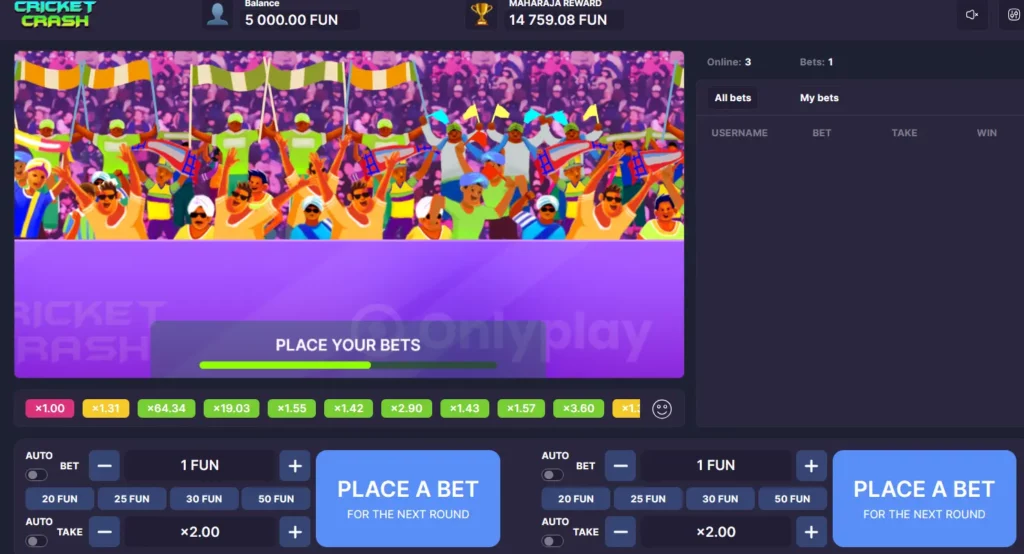 Cricket Crash Waiting for the next round