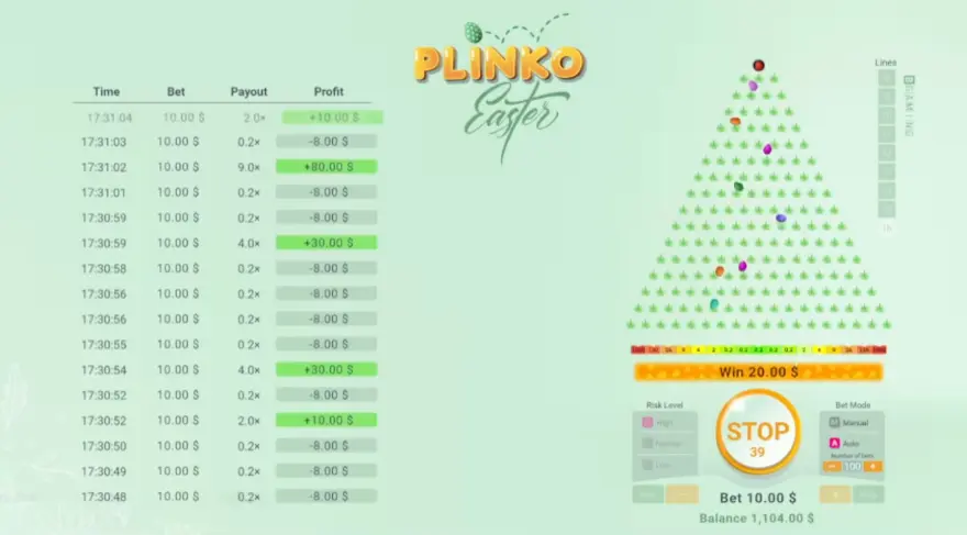 Easter Plinko Interface
