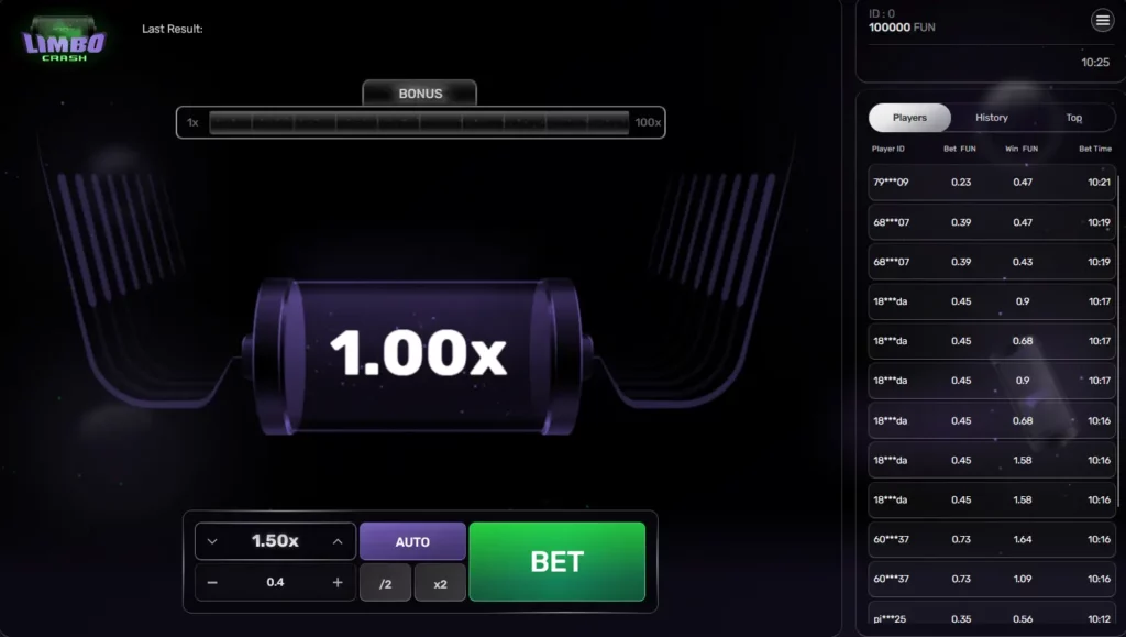 Limbo Crash Game Field