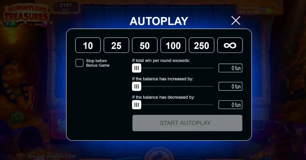 Mummyland Treasures Auto Play
