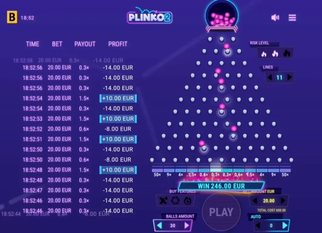 Plinko 2 Game process Plinko 2 Game process