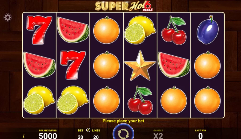 Super Hot 6 Reels Interface