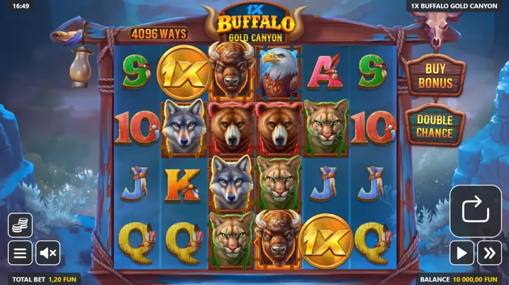 1x Buffalo Gold Canyon Gameplay