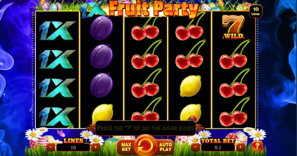 1x100 Lucky Fruits Easter Interface