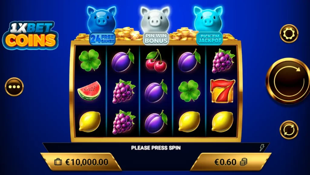 1xBet Coins Interface