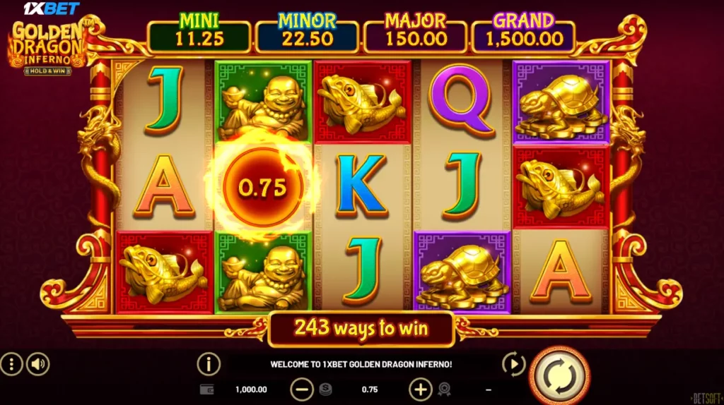 1xGolden Dragon Inferno Gameplay