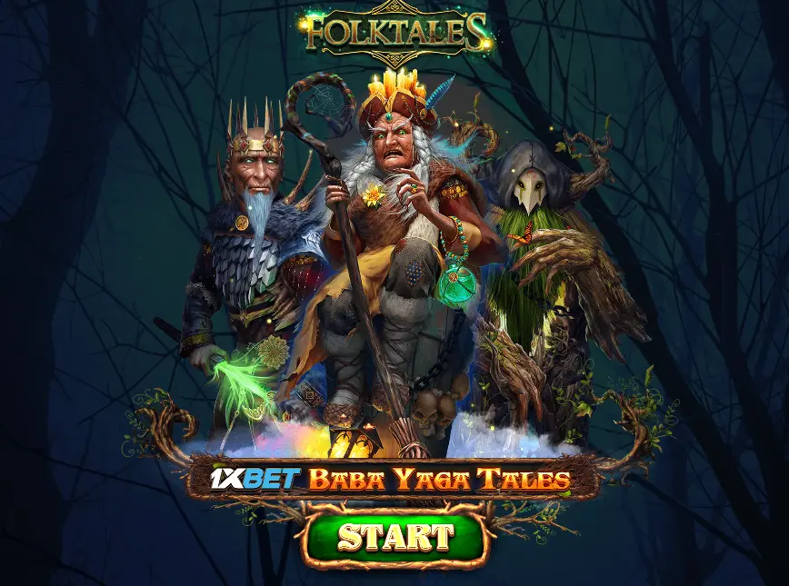 1xbet Baba Yaga Tales Start Screen