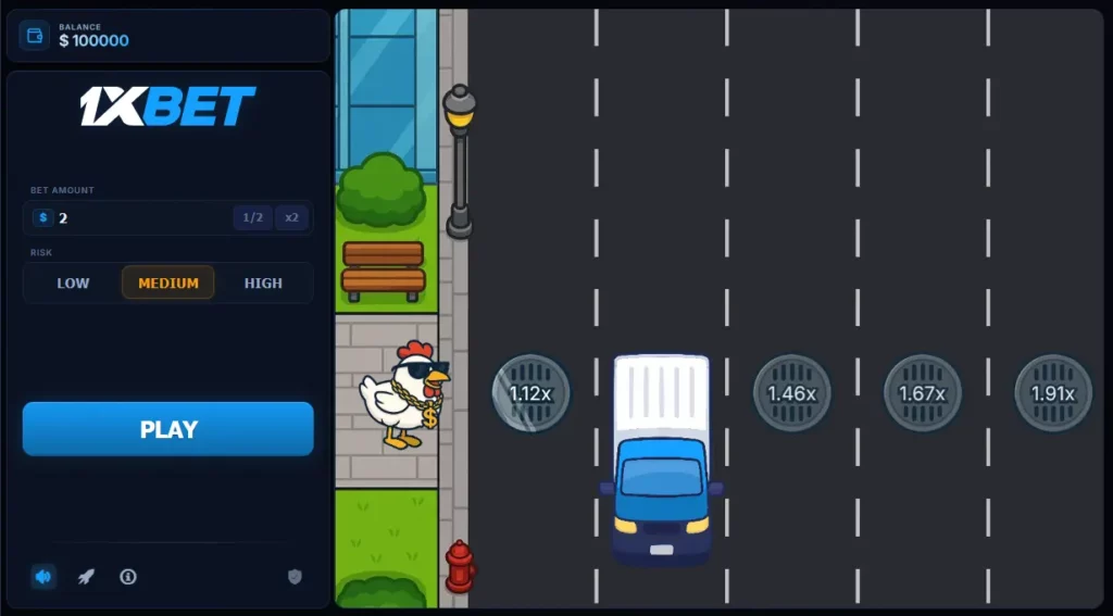 Chicken Crash 1xBet Gameplay