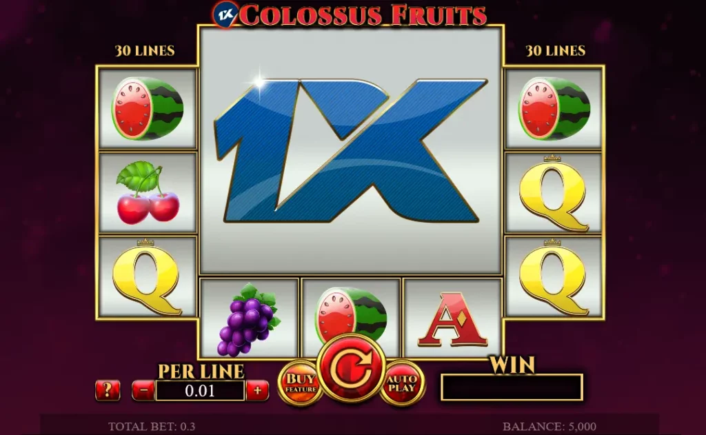 Colossus Fruits 1xbet Interface