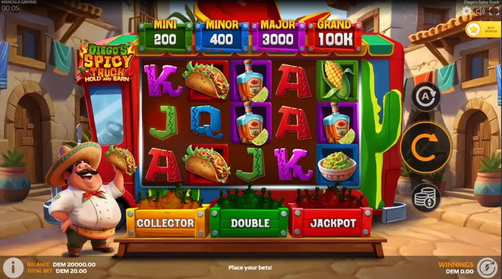 Diego's Spicy Truck Hold and Earn Interface