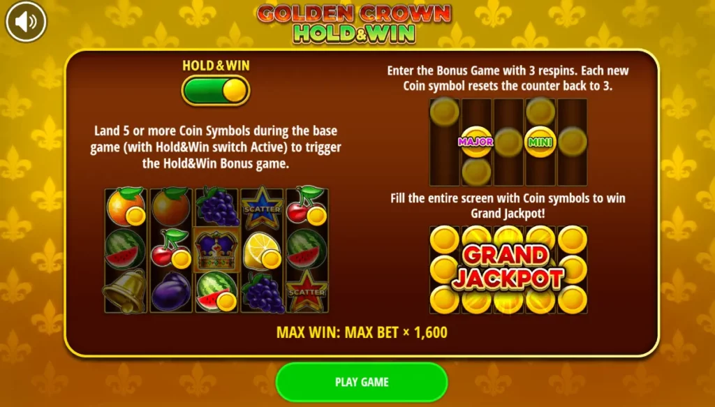Golden Crown Hold and Win Rules