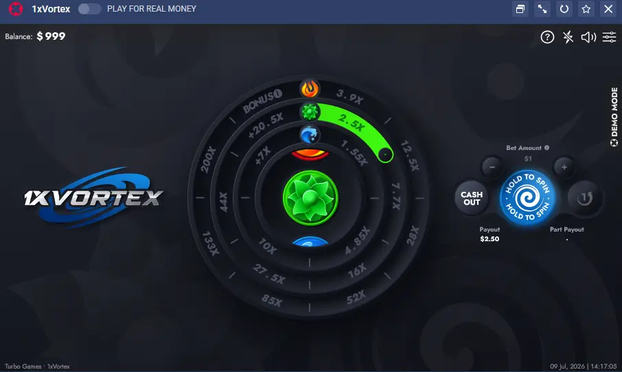 1xVortex Demo at 1xBet