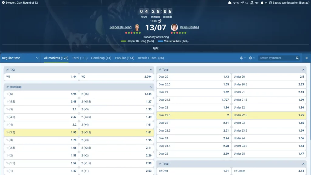 ATP at 1xBet ATP at 1xBet