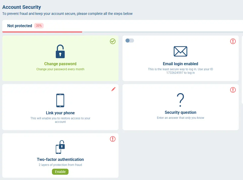 Account Security at 1xBet