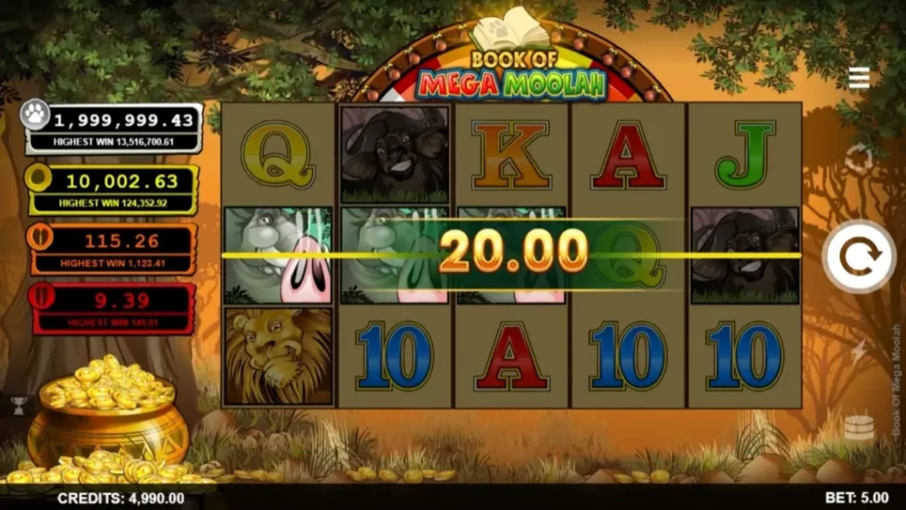 Book of Mega Moolah Win Line