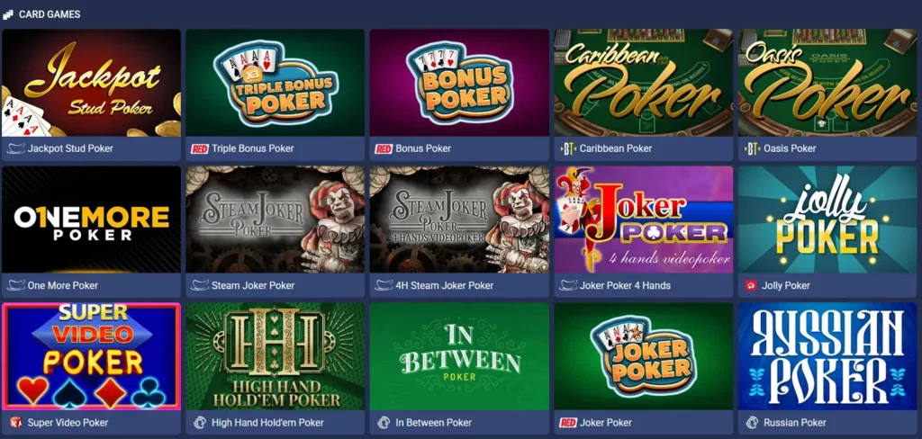 Card Games at 1xBet