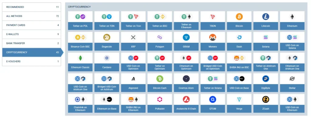 Cryptocurrency at 1xBet