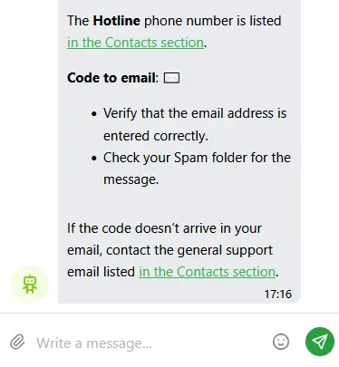 Hotline phone number at 1xBet