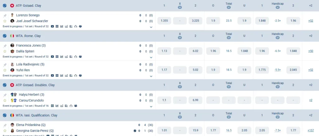 Live Tennis at 1xBet Live Tennis at 1xBet