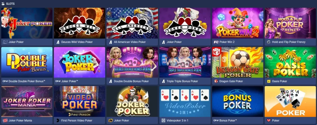 Poker Slots at 1xBet