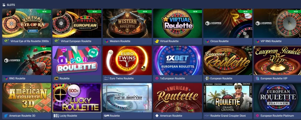 Roulette Slots at 1xBet