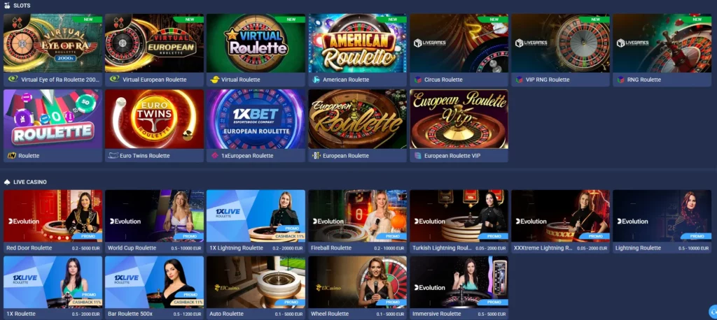 Roulette at 1xBet